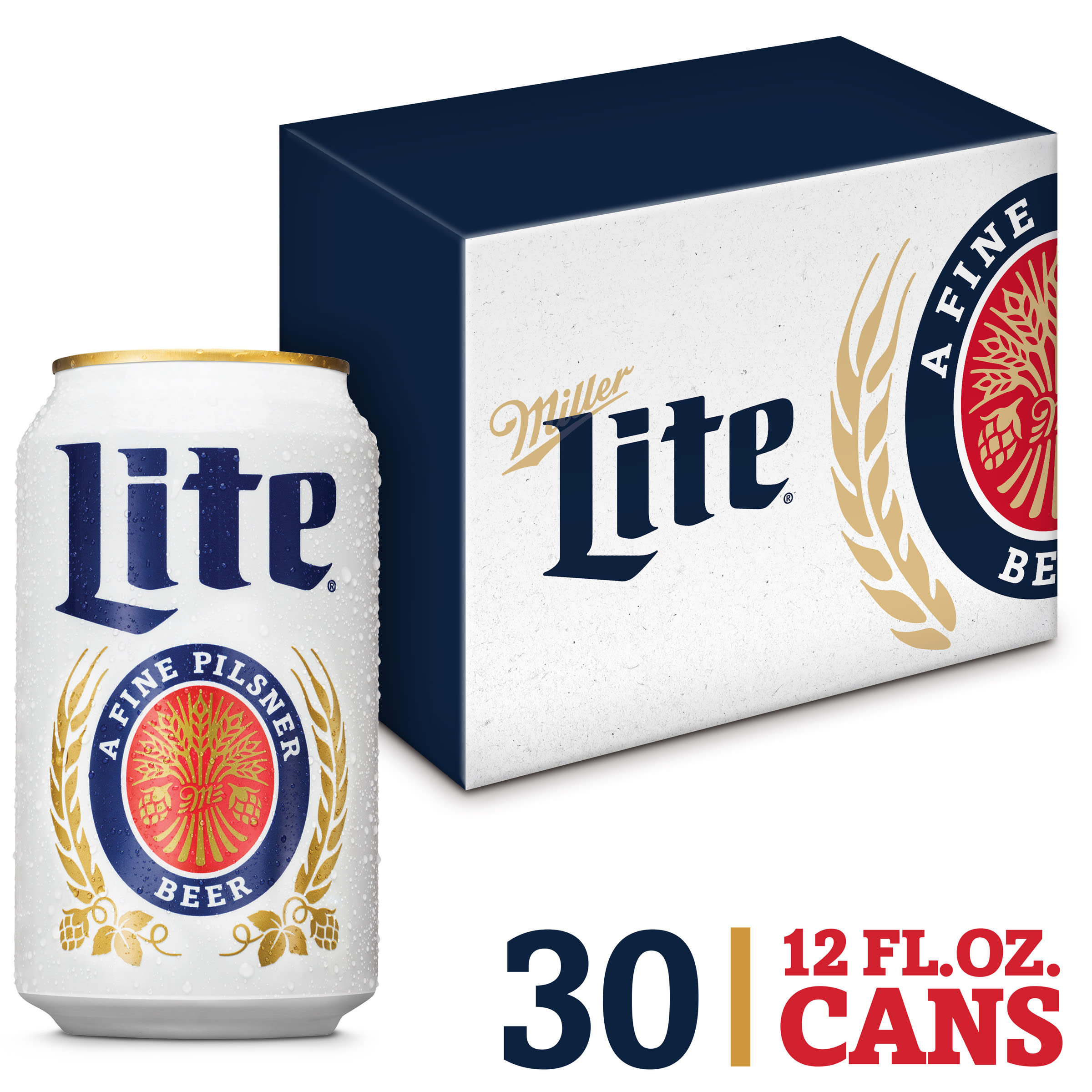 MILLER LITE LIGHT BEER 12OZ CAN  -30pk