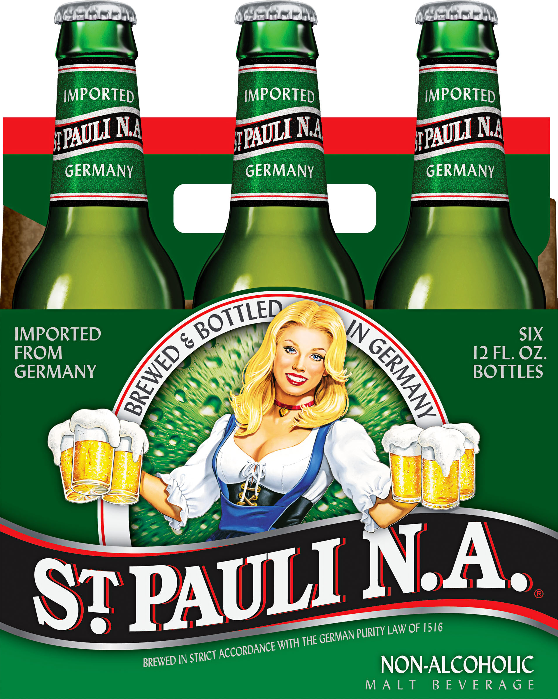 ST. PAULI GIRL NON ALCOHOLIC BEER 12OZ BTL - 6PK